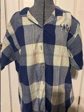 CHNGE Blue & Cream Short-Sleeve Plaid Button-Down Shirt
